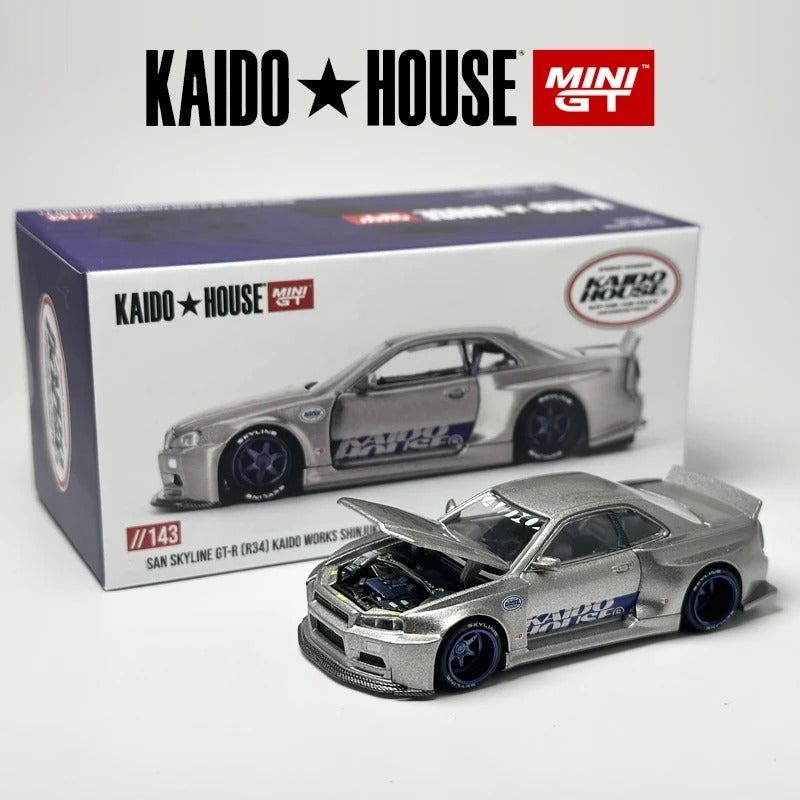 Kaido House x Mini GT Nissan Skyline GT-R R34 | Shinjuku V1 Kaido Works | 1:64 Diecast Model Car