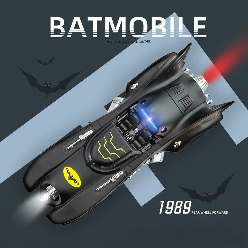 Batmobile Diecast Model Car | 1:38 Scale Alloy Toy with Lights & Sound – Classic Movie Edition