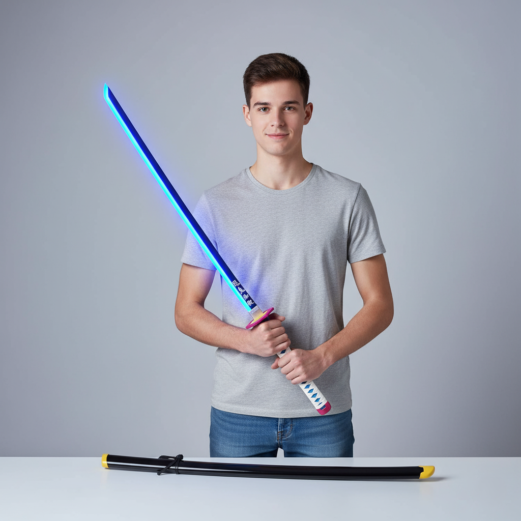 Giyu Tomioka Led Wooden Katana 104 Cm | Demon Slayer Wooden Katana