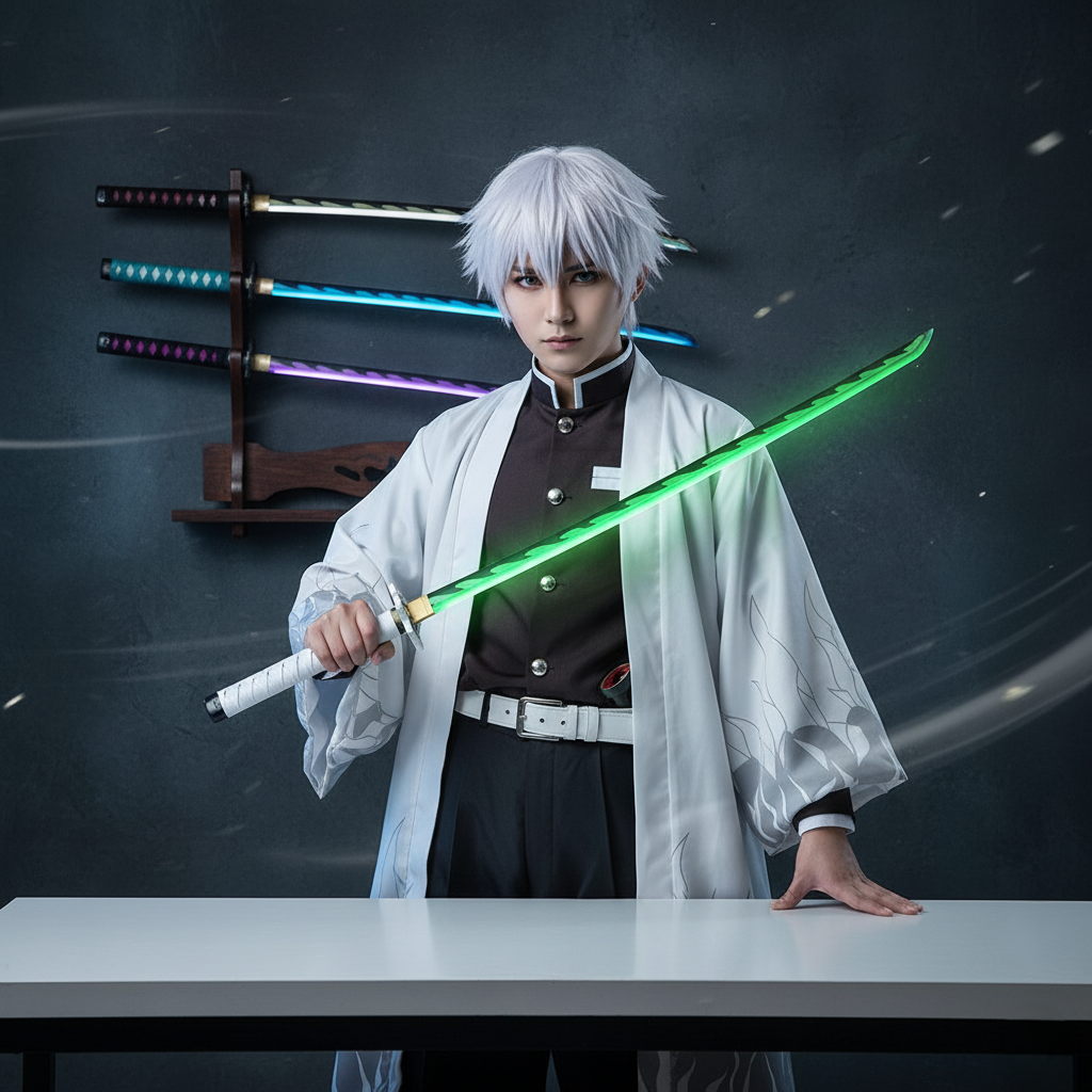 Sanemi Shinazugawa Led Wooden Katana 104Cm | Demon Slayer