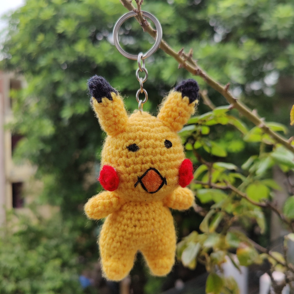 Handmade Pikachu Crochet Keychain | Cute Pokémon Amigurumi Bag Charm & Gift