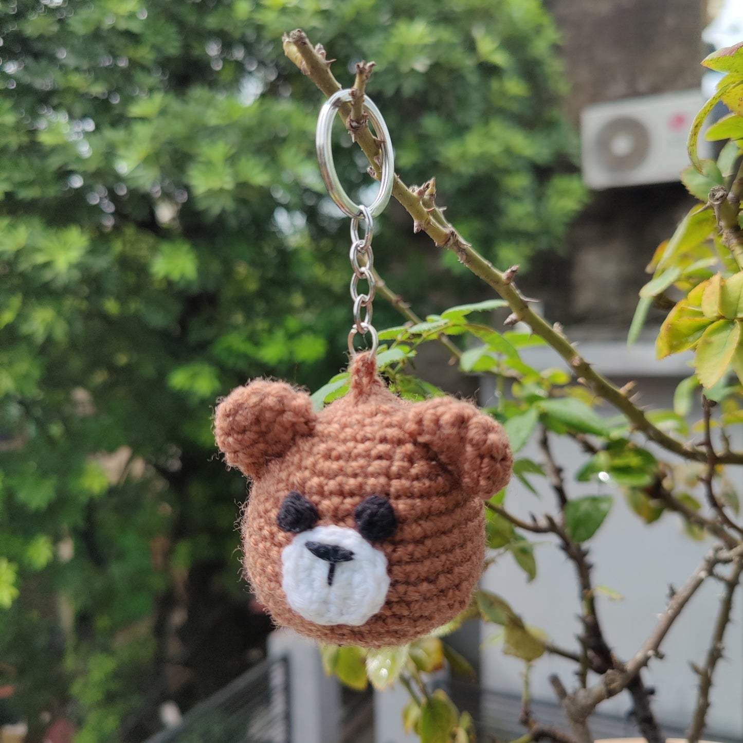 Cute Bear Head Crochet Keychain | Amigurumi Bag Charm & Gift