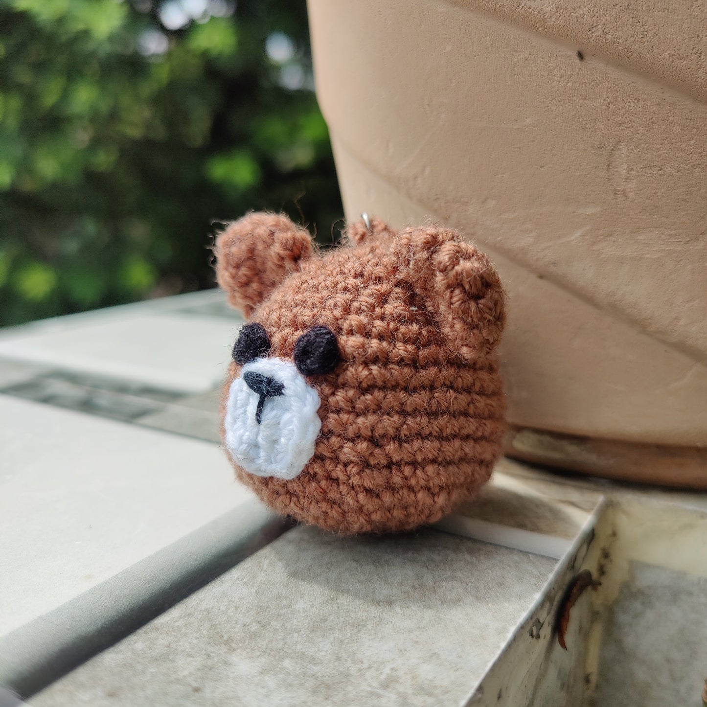 Cute Bear Head Crochet Keychain | Amigurumi Bag Charm & Gift
