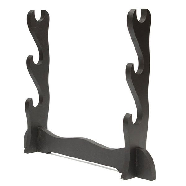 Triple Wooden Katana Display Stand | Sword Holder Rack for Swords