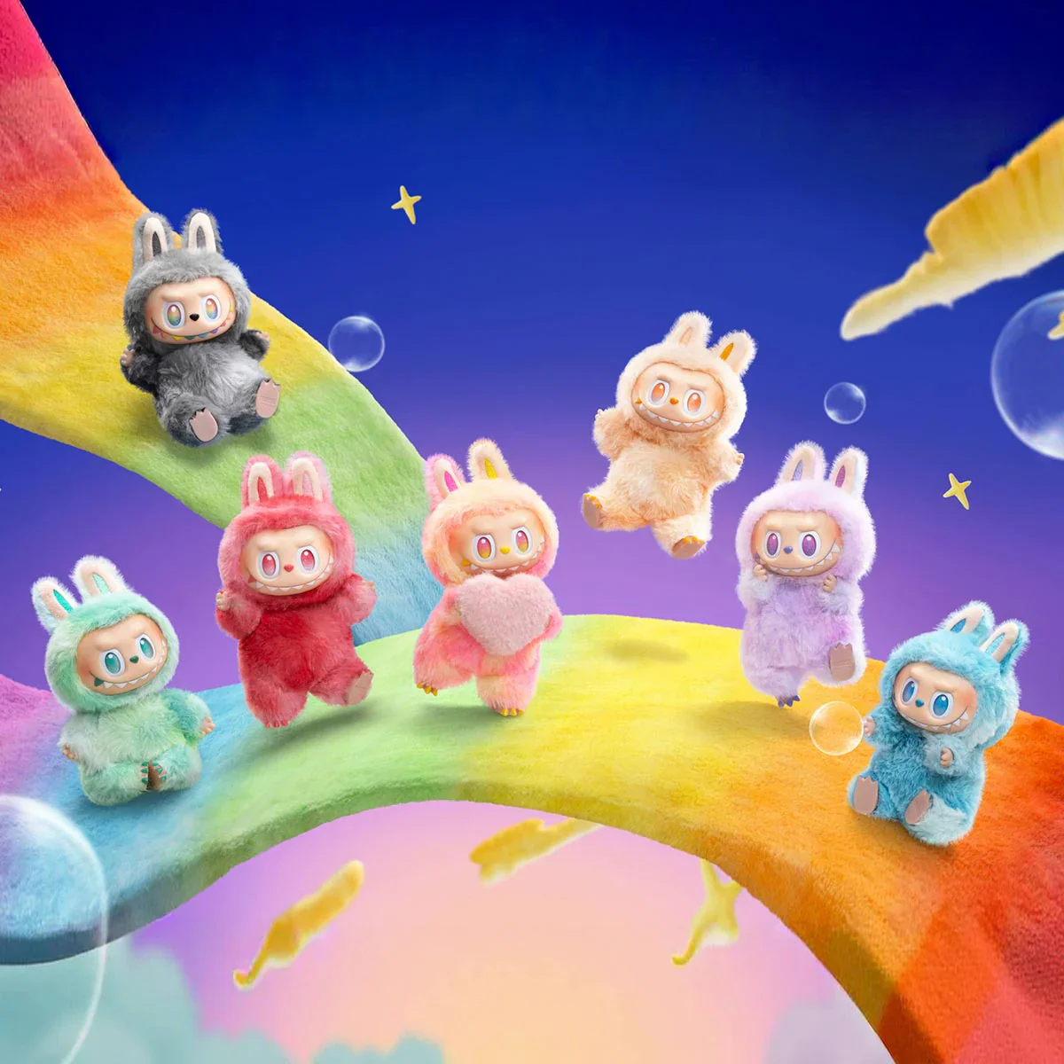 Labubu Doll Have A Seat Series Blind Box Vinyl Plush Pendant - The Monsters Collectible Keychain, Random Figure (Sisi, Hehe, Baba, Dada, Ququ, Zizi, or Secret Banana Duoduo)