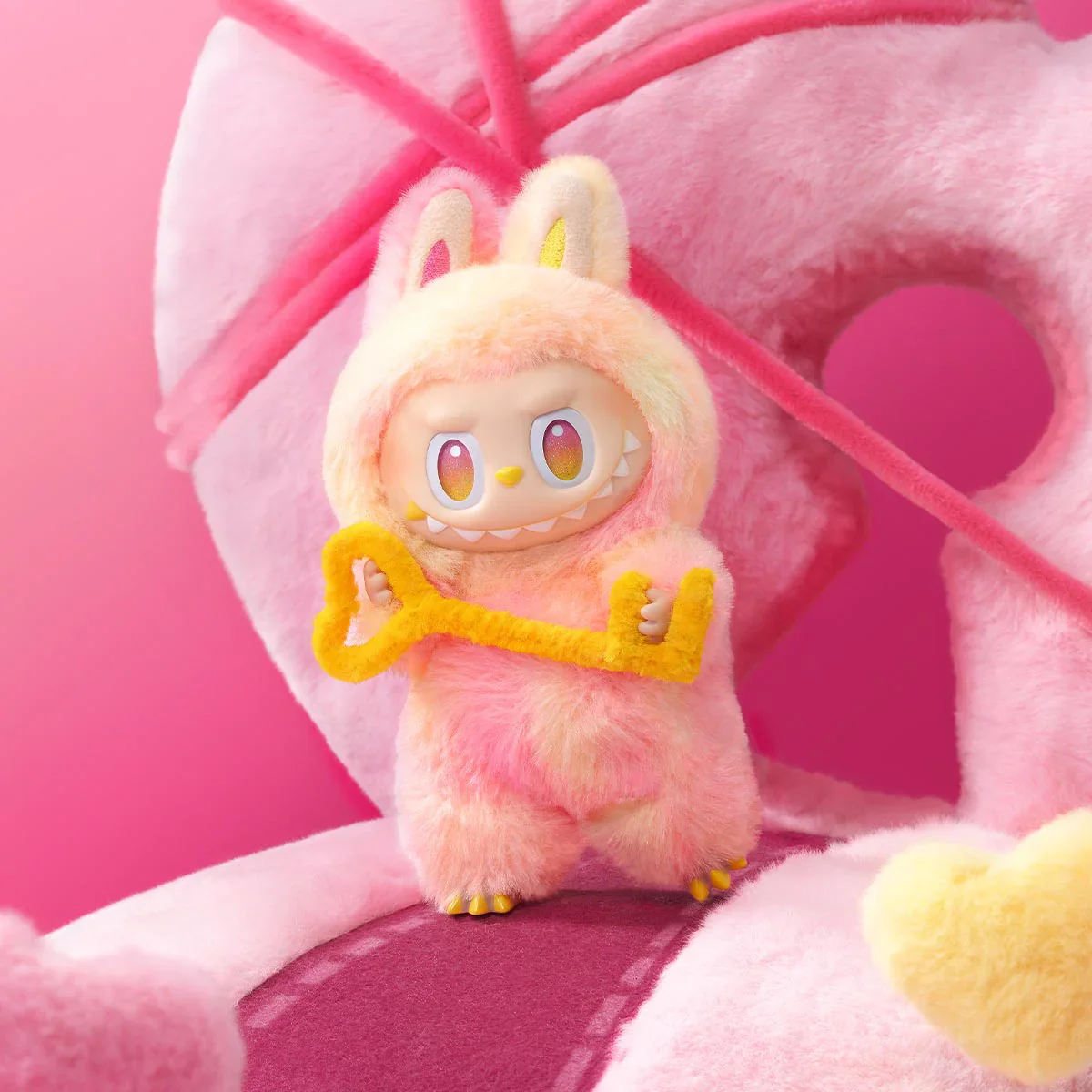 Labubu Doll Have A Seat Series Blind Box Vinyl Plush Pendant - The Monsters Collectible Keychain, Random Figure (Sisi, Hehe, Baba, Dada, Ququ, Zizi, or Secret Banana Duoduo)