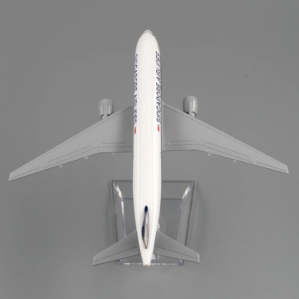 Model of an airplane on a gray background