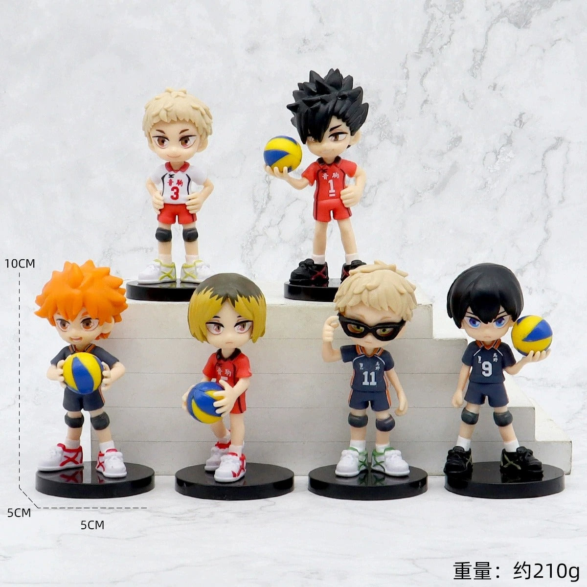 Haikyu!! Karasuno & Nekoma Chibi Figure Set (6 Pcs)