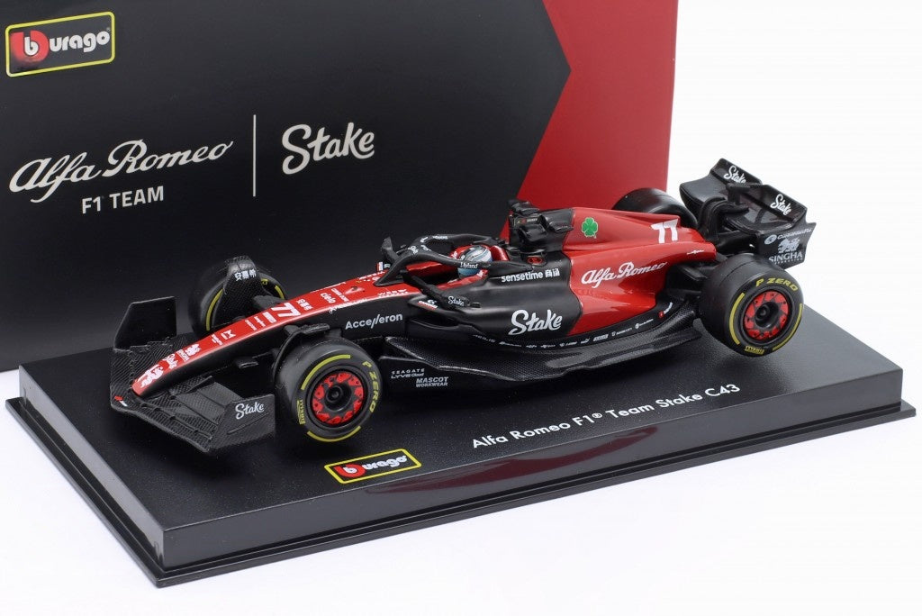 Alfa Romeo F1 Team Stake C43 #77 Valtteri Bottas 2023 Diecast Model by Bburago