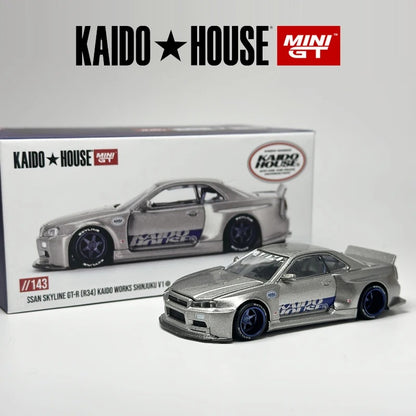 Kaido House x Mini GT Nissan Skyline GT-R R34 | Shinjuku V1 Kaido Works | 1:64 Diecast Model Car