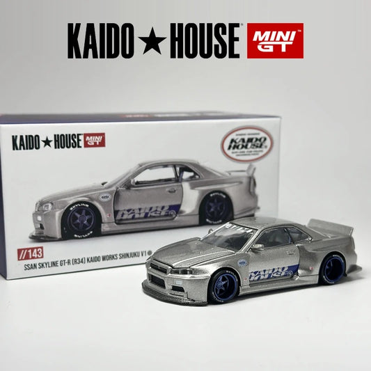 Kaido House x Mini GT Nissan Skyline GT-R R34 | Shinjuku V1 Kaido Works | 1:64 Diecast Model Car