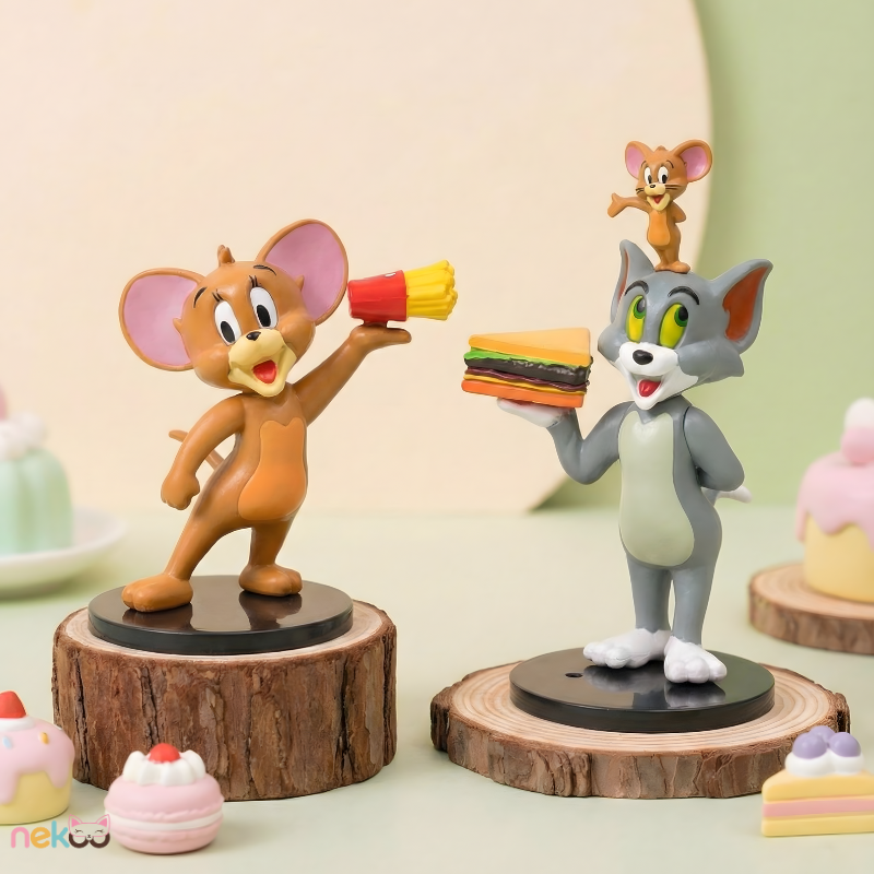 Tom and Jerry Foodie Figure Set | 6-Piece Classic Cartoon Collection