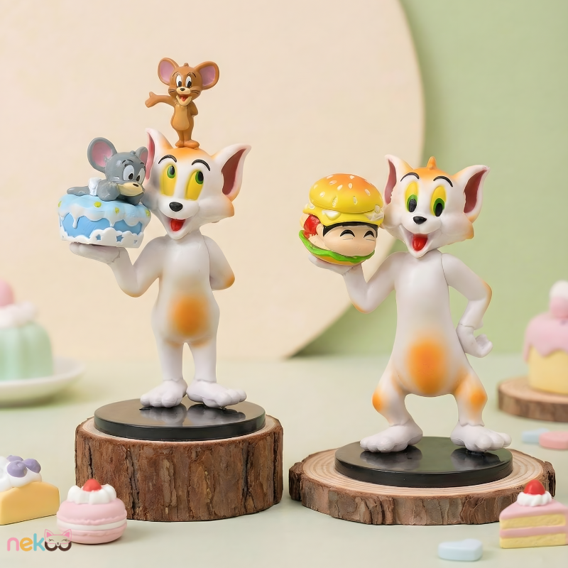Tom and Jerry Foodie Figure Set | 6-Piece Classic Cartoon Collection