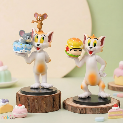Tom and Jerry Foodie Figure Set | 6-Piece Classic Cartoon Collection