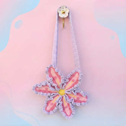 Handmade Star-Flower Crochet Sling Bag