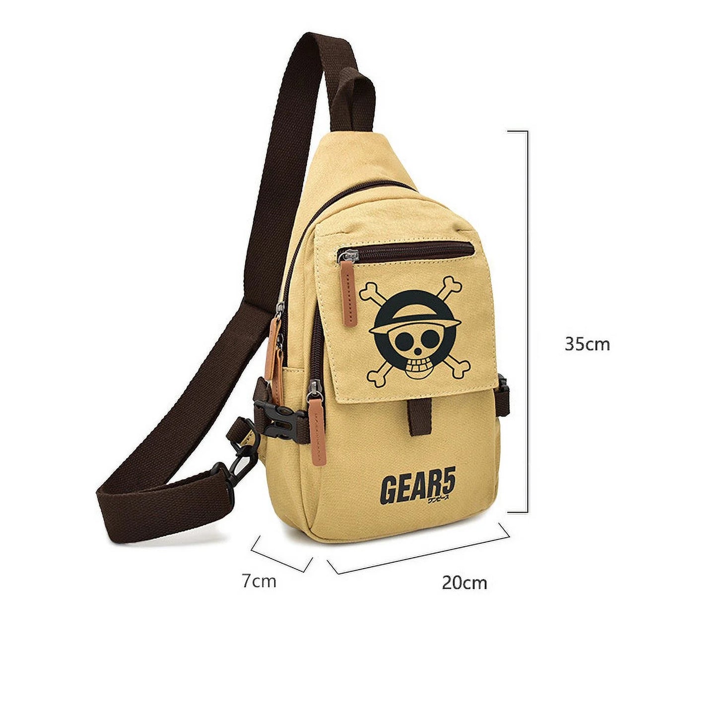 One Piece Luffy Sling Bag | Durable Canvas Crossbody Chest Pack