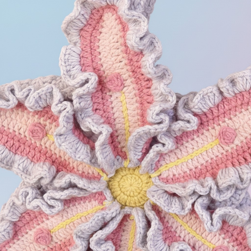Handmade Star-Flower Crochet Sling Bag