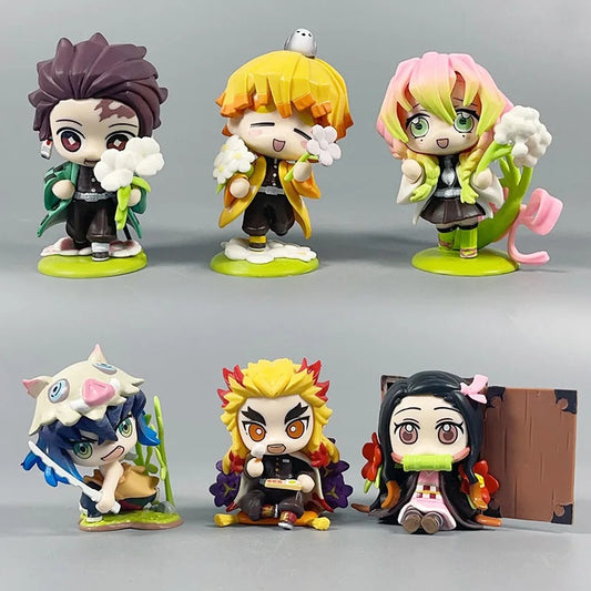 Demon Slayer Cute Flower Figures ( Set of 6)