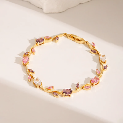 Flora Gold multicolor tulip vine bracelet