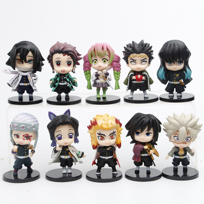 Demon Slayer Chibi Hashira Figure Set | 10-Piece Demon Slayer Collectible Figurines