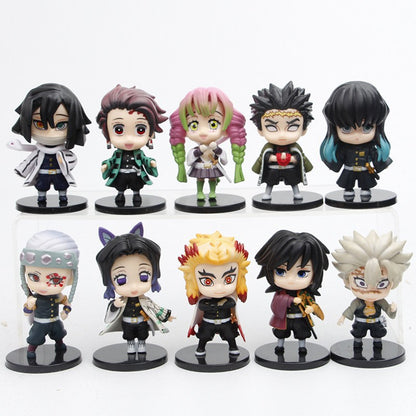 Demon Slayer Chibi Hashira Figure Set | 10-Piece Demon Slayer Collectible Figurines
