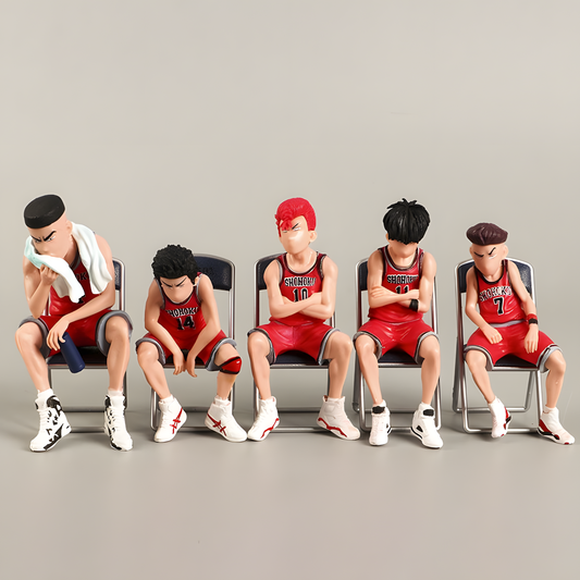 Slam Dunk Shohoku Figure Set | 5-Piece Bench Collection with Chairs