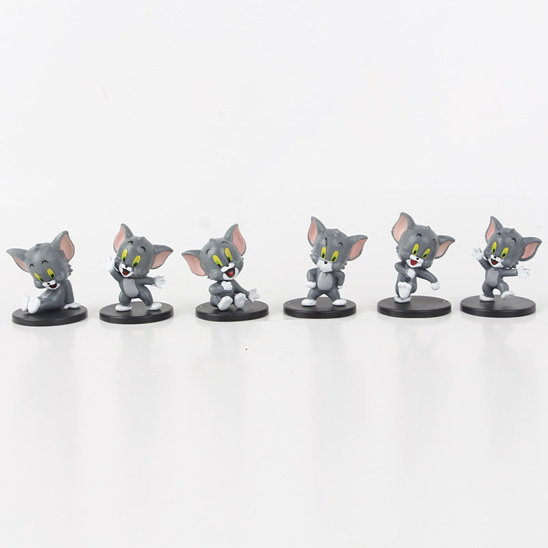 Tom and Jerry Classic Figure Set | 12-Piece Unique Cat and Mouse Desk Decor