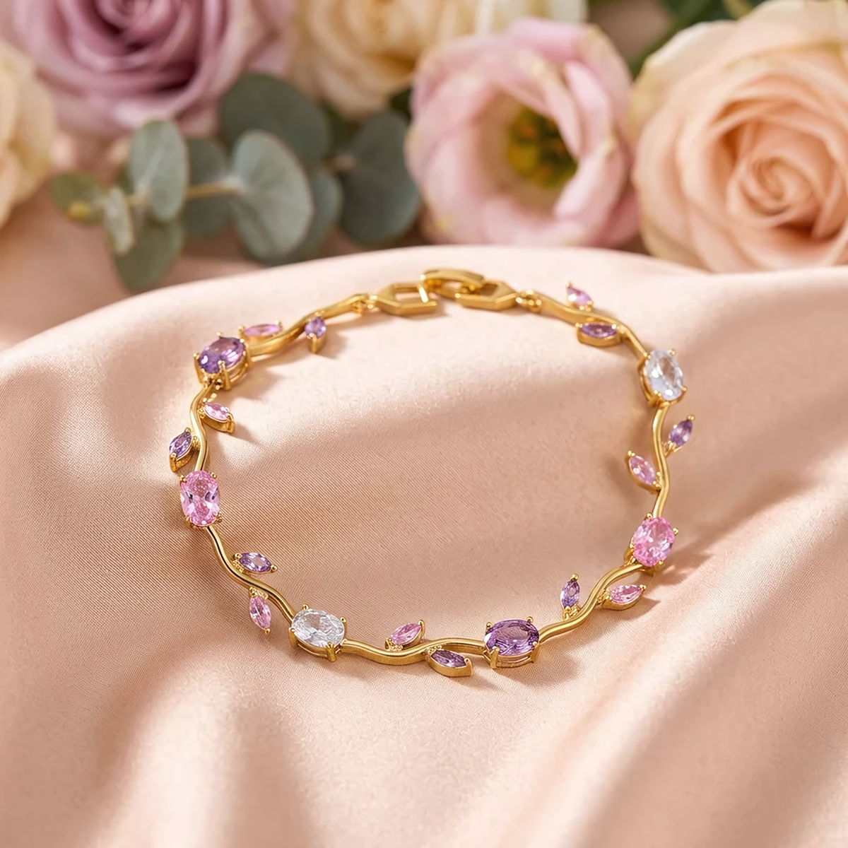 Flora Gold tulip vine bracelet