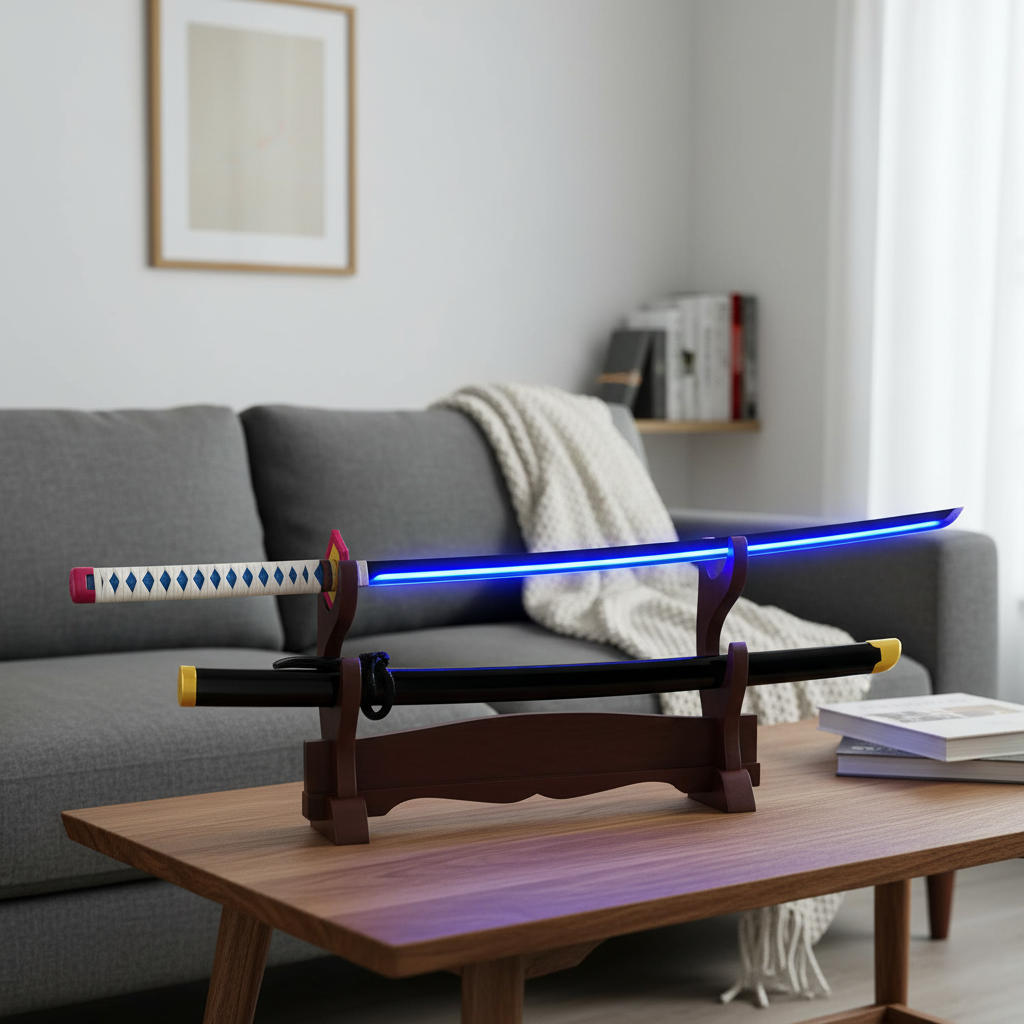 Giyu Tomioka Led Wooden Katana 104 Cm | Demon Slayer Wooden Katana