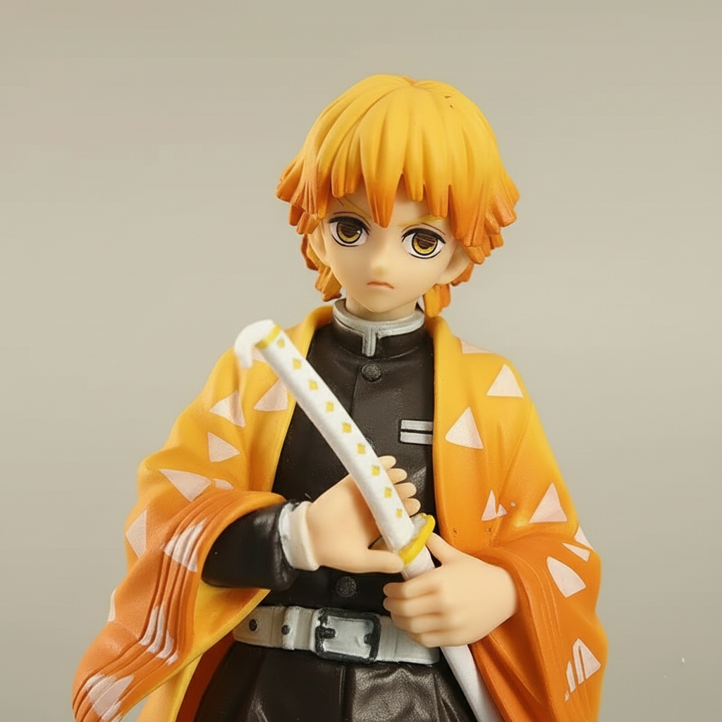 Zenitsu Agatsuma Standing Action Figure | 14Cm Demon Slayer Figurine