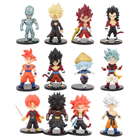 Dragon Ball Z & Super Chibi Miniature Figure Set (12 Pcs)