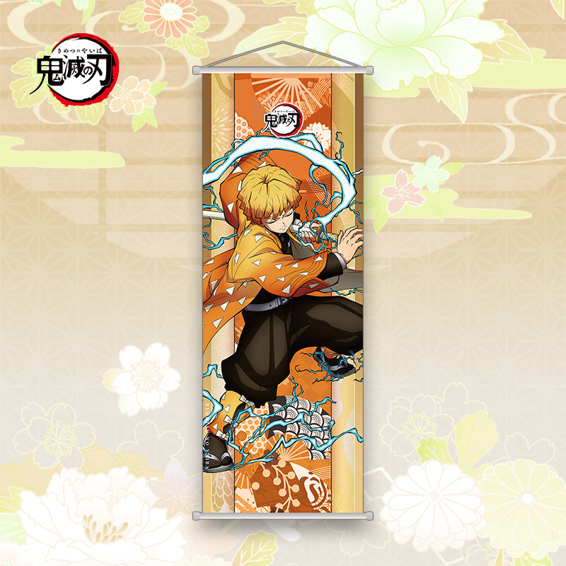 Demon Slayer Zenitsu Wall Scroll Poster | 25 x 70 Cm Long Hanging Anime Art Banner