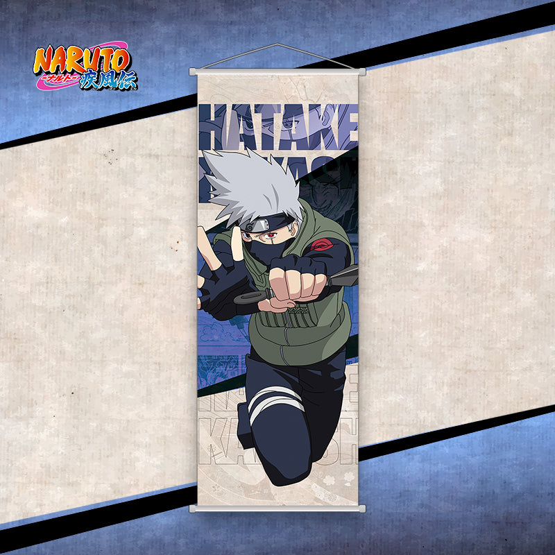 Naruto Shippuden Kakashi Hatake Wall Scroll Poster | 25 x 70 Cm Long Hanging Anime Art Banner