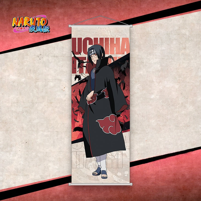 Naruto Shippuden Itachi Uchiha Wall Scroll Poster | 25 x 70 Cm Long Hanging Anime Art Banner