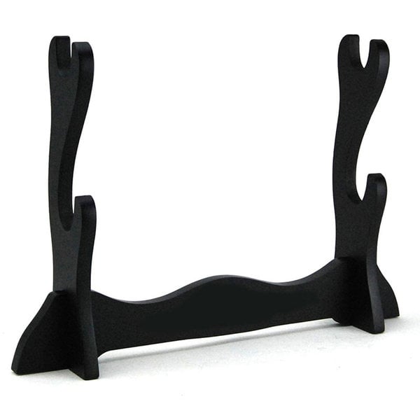 Double Wooden Katana Display Stand | Sword Holder Rack for Swords