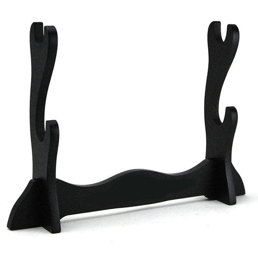 Double Wooden Katana Display Stand | Sword Holder Rack for Swords