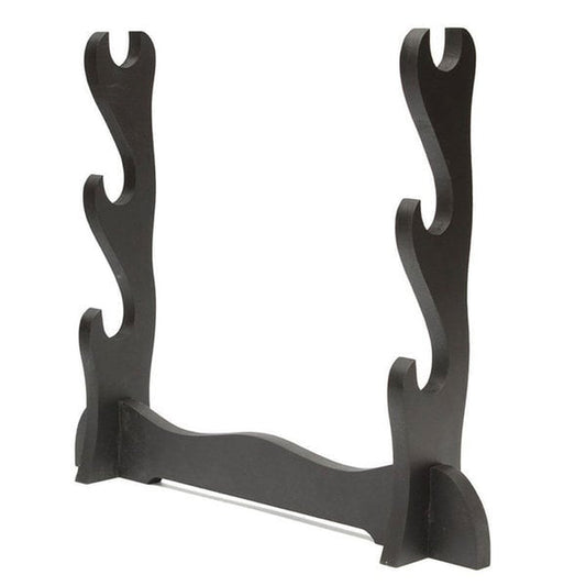 Triple Wooden Katana Display Stand | Sword Holder Rack for Swords