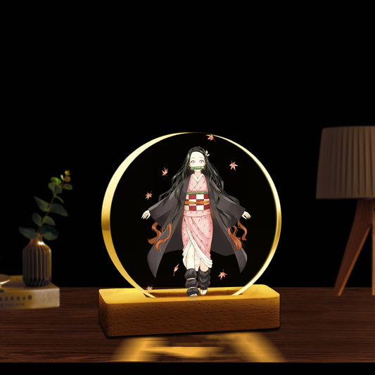 Nezuko LED Night Lamp | Demon Slayer Circular Acrylic Light