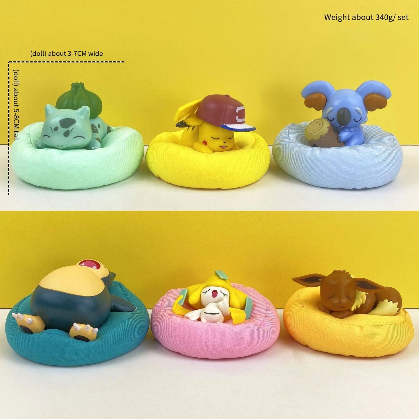 Pokémon Sleeping Bean Bag Figures | Set of 6 Cute Collectible Models