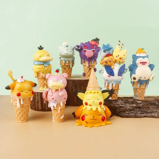Pokémon Ice Cream Cone Figures | Cute Collectible Action Figure Set of 8