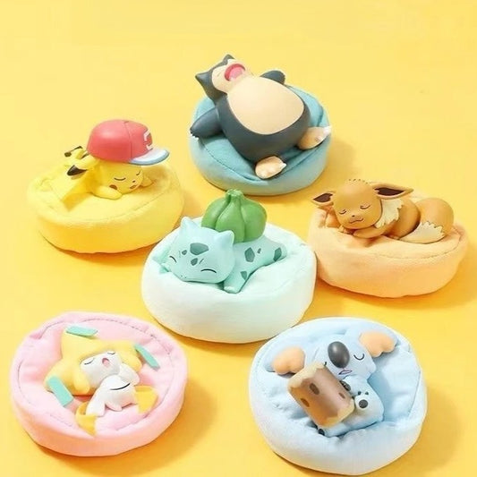 Pokémon Sleeping Bean Bag Figures | Set of 6 Cute Collectible Models