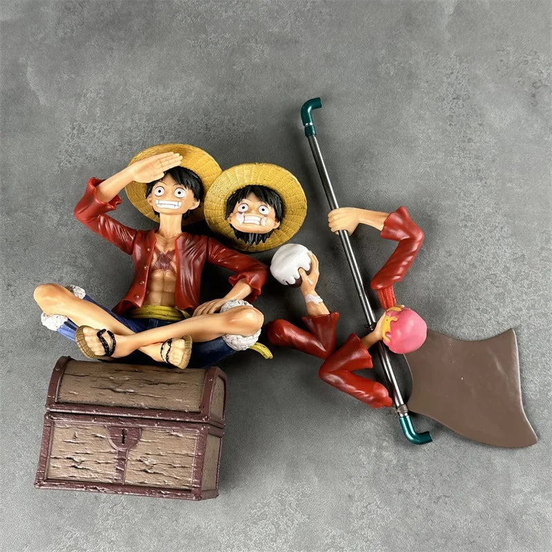 One Piece Luffy Action Figure | 15 cm Three Brothers Resonance Series Collectible with Double Head & Accessories