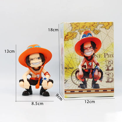 One Piece Portgas D. Ace Sitting Chibi Figure | 13 Cm Cute Anime Collectible