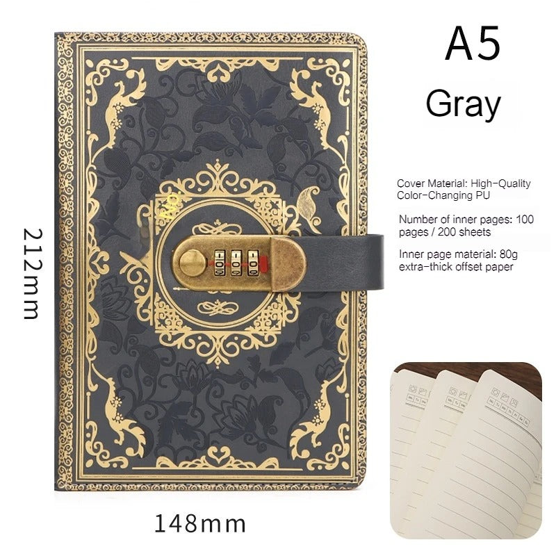 Vintage Floral Journal And Antique Code Lock