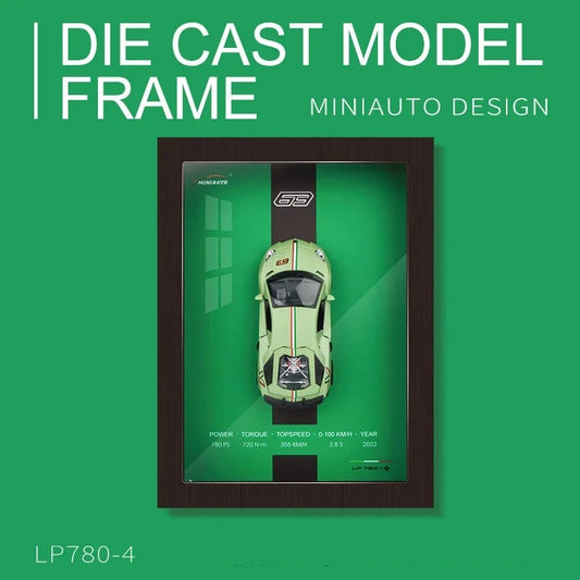 Lamborghini Aventador SVJ LP-780-4 – Emerald Blaze | 1:32 3D Car Model Poster with Acrylic Glass & Frame