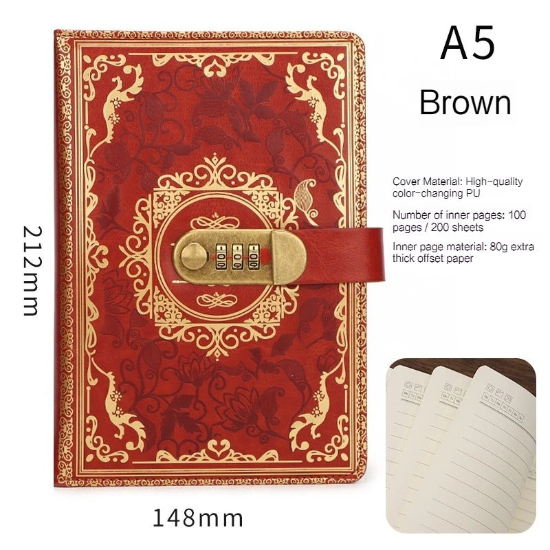 Vintage Floral Journal And Antique Code Lock