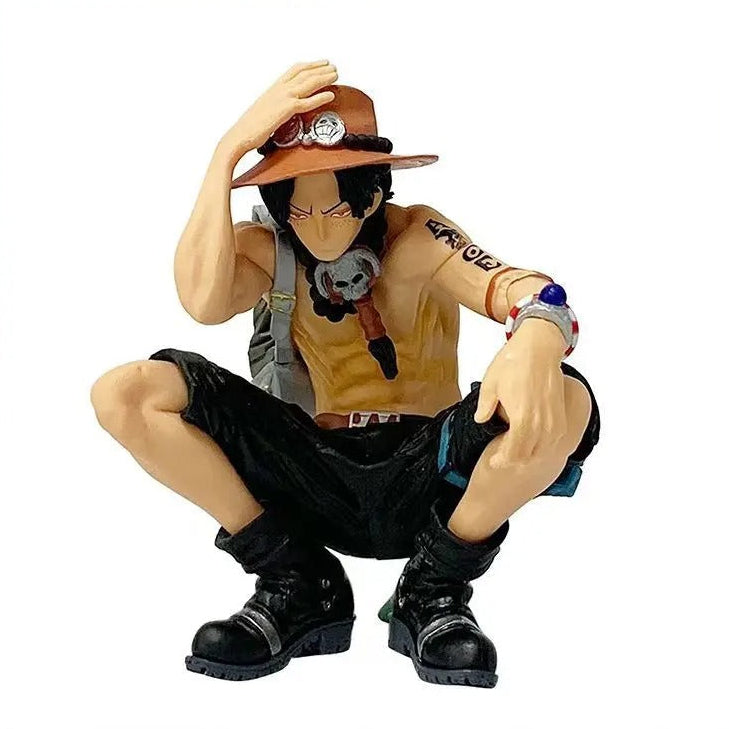 Portgas D. Ace Squatting Pose Figure | 22cm One Piece Fire Fist Statue