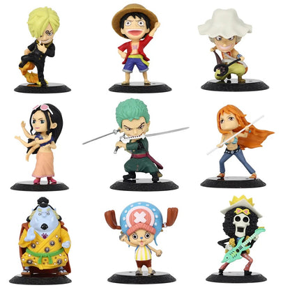 One Piece Action Figure Set (9 Pcs) | Straw Hat Pirates Crew Figurine Collection