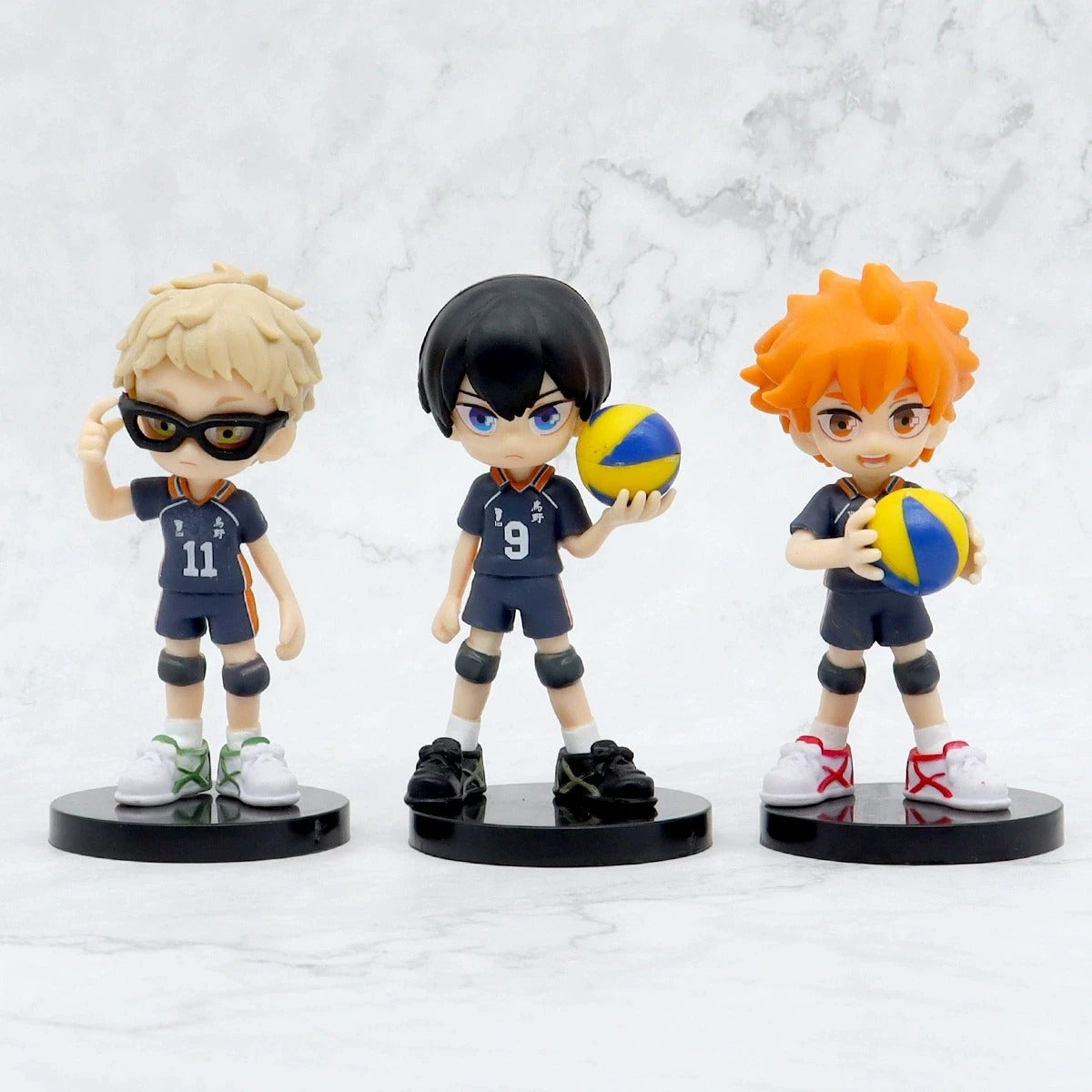 Haikyu!! Karasuno & Nekoma Chibi Figure Set (6 Pcs)