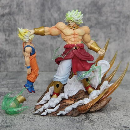 Broly vs Goku Action Figure 19cm | Dragon Ball Z Collectible Statue with Detachable Hand